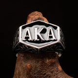 Perfectly crafted " as known as" Synonym Men's Ring black AKA - Sterling Silver - BikeRing4u