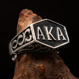 Perfectly crafted " as known as" Synonym Men's Ring black AKA - Sterling Silver - BikeRing4u