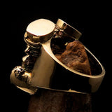 Excellent crafted Men's Panhead Engine Biker Ring - Solid Brass - BikeRing4u