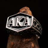 Perfectly crafted " as known as" Synonym Men's Ring black AKA - Sterling Silver - BikeRing4u