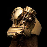 Excellent crafted Men's Panhead Engine Biker Ring - Solid Brass - BikeRing4u