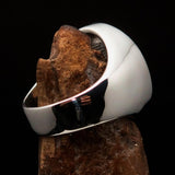 Perfectly crafted Men's Sailor Ring Big Anchor green - Sterling Silver - BikeRing4u