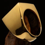 Perfectly crafted Men's Cowboy Ring Bull Skull Green - Solid Brass - BikeRing4u