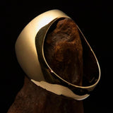 Perfectly crafted Men's Medieval Ring Brave Knight Green - Solid Brass - BikeRing4u