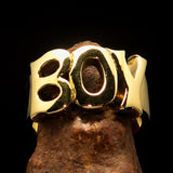 Excellent crafted One Word Boy Ring - Solid Brass - BikeRing4u