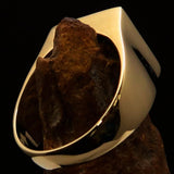 Perfectly crafted Men's Chess Player Ring Queen's Crown Green - Solid Brass - BikeRing4u