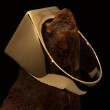 Perfectly crafted Men's Chess Player Ring Queen's Crown Green - Solid Brass - BikeRing4u