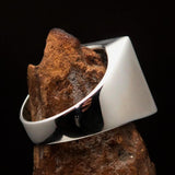 Perfectly crafted Men's Chef Skull Ring Crossed Fork Knife Green - Sterling Silver - BikeRing4u