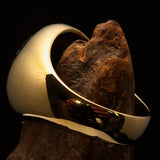 Perfectly crafted Men's Communist Ring Hammer Sickle Crest CCCP Green - Solid Brass - BikeRing4u