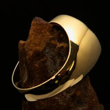 Perfectly crafted Men's GDR Socialist Ring Hammer Compasses Green - Solid Brass - BikeRing4u