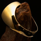 Perfectly crafted Men's GDR Socialist Ring Hammer Compasses Green - Solid Brass - BikeRing4u