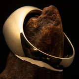 Perfectly crafted domed Men's Zodiac Cancer Ring Green - Solid Brass - BikeRing4u