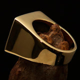 Perfectly crafted Men's Japanese War Flag Ring Green Raising Sun - Solid Brass - BikeRing4u