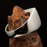 Perfectly crafted Men's Ring Horse Coat of Arms Green - Sterling Silver - BikeRing4u