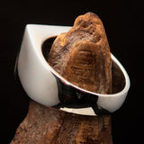 Perfectly crafted Men's Ring Horse Coat of Arms Green - Sterling Silver - BikeRing4u