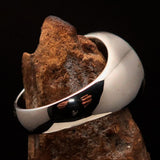 Excellent crafted Men's Biker Ring Green Hebrew Skull - Sterling Silver 925 - BikeRing4u