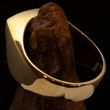 Perfectly crafted Men's Shield Ring 3 Green Lions Coat of Arms - Solid Brass - BikeRing4u