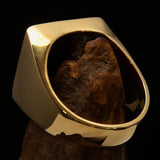 Perfectly crafted Men's Chess Player Ring Green King's Crown - Solid Brass - BikeRing4u