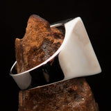 Excellent crafted Men's Chess Ring Horse Head green - Sterling Silver - BikeRing4u