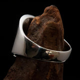 Excellent crafted shiny ancient Men's Inca Sun Aztec Ring - Sterling Silver - BikeRing4u
