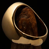 Perfectly crafted Men's Sailor Ring Big Anchor Green - Solid Brass - BikeRing4u