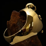 Excellent crafted Men's Skull Ring Bone Cross R.I.P - Solid Brass - BikeRing4u