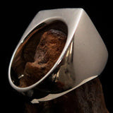 Excellent crafted Men's black Fleur de Lis Coat of Arms Ring - Sterling Silver - BikeRing4u