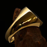 Perfectly crafted Men's Celtic Triade Ring Green Triskele - Solid Brass - BikeRing4u