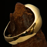 Perfectly crafted Men's Celtic Triade Ring Green Triskele - Solid Brass - BikeRing4u