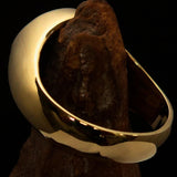 Perfectly crafted Men's Celtic Triade Ring Green Triskele - Solid Brass - BikeRing4u