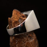 Perfectly crafted Two-Tone Matte Men's Chess Player Ring Queen's Crown - Sterling Silver - BikeRing4u