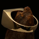 Perfectly crafted Men's Naval Cannon Ring Green - Solid Brass - BikeRing4u