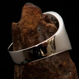 Excellent crafted Men's black Spades Yin Yang Poker Ring - Sterling Silver - BikeRing4u