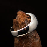 Perfectly crafted domed Men's Two-Tone Matte Zodiac Cancer Ring - Sterling Silver - BikeRing4u