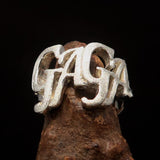 Excellent Crafted Mad Men's Two-Tone Matte Sterling Silver Gaga Ring - BikeRing4u