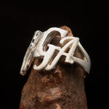 Excellent Crafted Mad Men's Two-Tone Matte Sterling Silver Gaga Ring - BikeRing4u