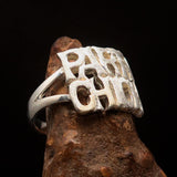 Excellent Crafted Sterling Silver Two-Tone Matte Party Chick Ring - BikeRing4u