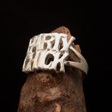 Excellent Crafted Sterling Silver Two-Tone Matte Party Chick Ring - BikeRing4u