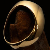 Excellent crafted Men's Templar Knight Seal Ring green - Solid Brass - BikeRing4u