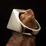 Perfectly crafted Men's Chess Player Ring Two-Tone Matte King's Crown - Sterling Silver - BikeRing4u