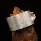 Excellent crafted Yankee Cavalry Horn Ring - Two-Tone Matte Sterling Silver - BikeRing4u
