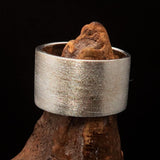 Excellent crafted Yankee Cavalry Horn Ring - Two-Tone Matte Sterling Silver - BikeRing4u