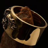 Excellent crafted Men's Two Dragon Ring - Solid Brass - BikeRing4u