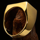 Perfectly crafted Men's Green Cross Ring - Solid Brass - BikeRing4u