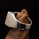 Perfectly crafted Men's Ring Flag of Greece - Two-Tone Matte Sterling Silver - BikeRing4u