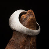 Perfectly crafted Men's round Flag Ring Cambodia - Two-Tone Matte Sterling Silver - BikeRing4u