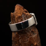 Excellent crafted One Word BIKER Ring - Two-Tone Matte Sterling Silver - BikeRing4u