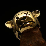 Excellent crafted Men's Teddy Bear Costume Ring - Solid Brass - BikeRing4u