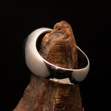Nicely crafted Men's Hebrew Ring Star of David - Two-Tone Matte Sterling Silver - BikeRing4u