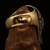 Excellent crafted Men's Celtic Skull Ring - Solid Brass - BikeRing4u